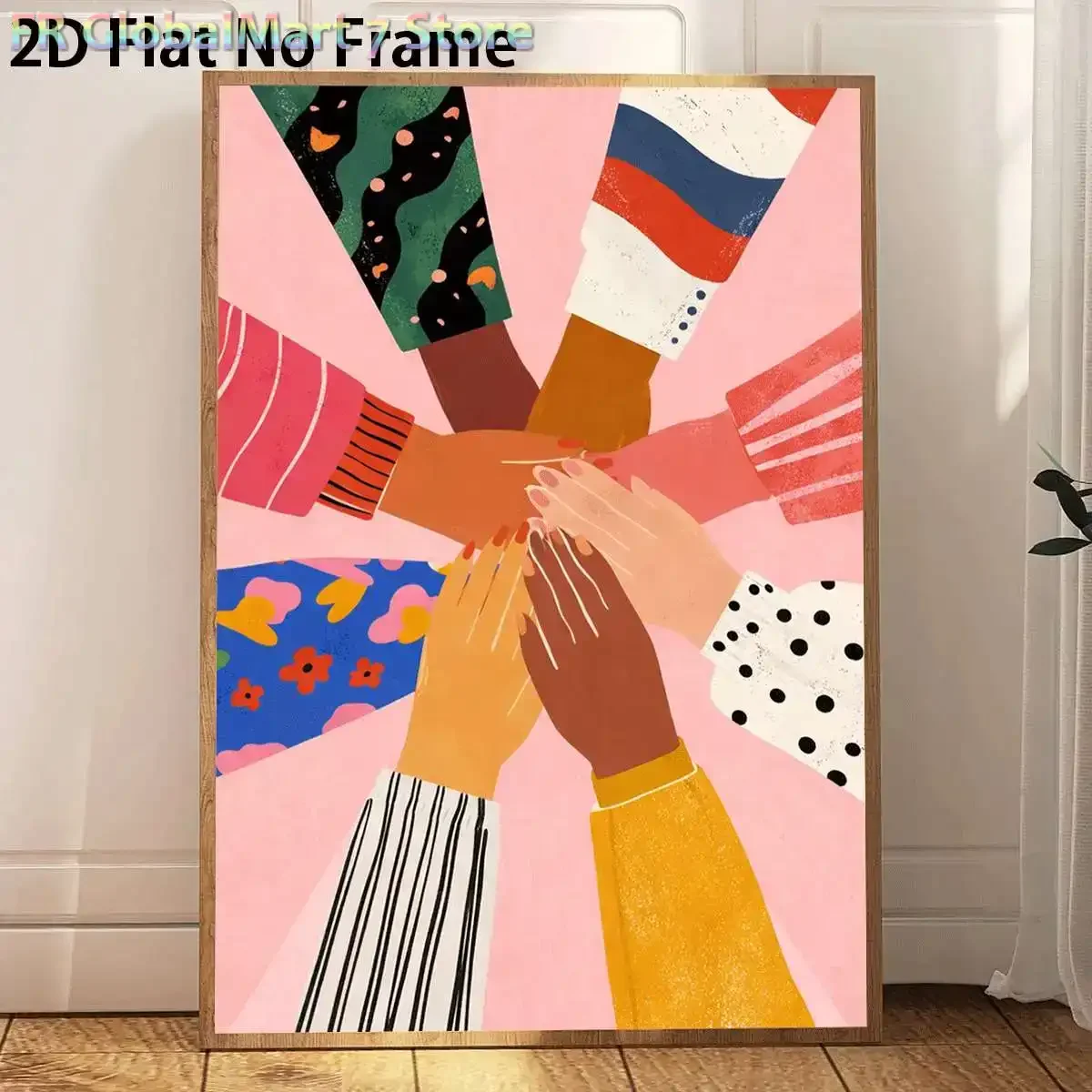 Affiches d'art abstrait moderne sur le thème de l'unité et de la diversité, peinture au diamant - Art mural graphique audacieux sans cadre pour la décoration intérieure