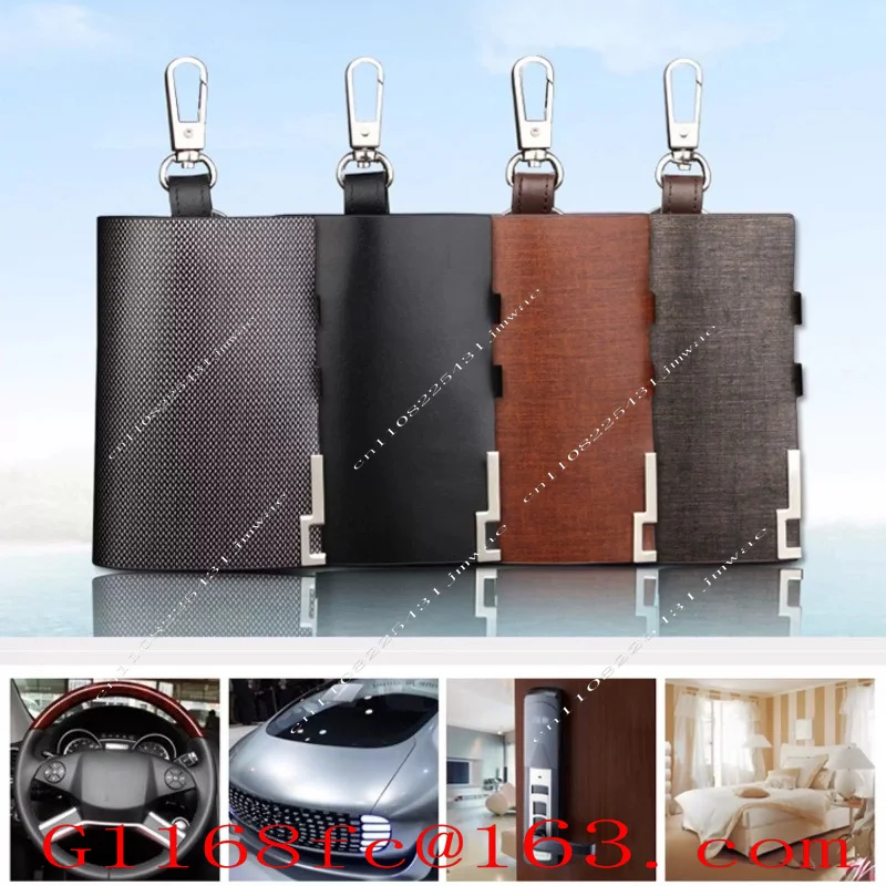 Bolsa de cuero para colgar en la cintura, para guardar monedas y tarjetas, piezas multifuncionales para llavero de coche, hechas de piel de vaca.