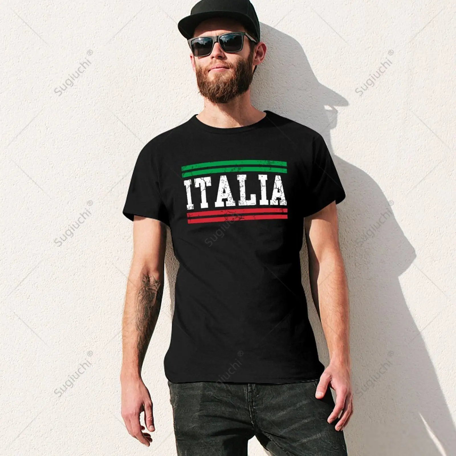 Unisex Men Itay Flag ITALIA Italian Tshirt Tees T Shirts Women Boys 100% Cotton T-Shirt