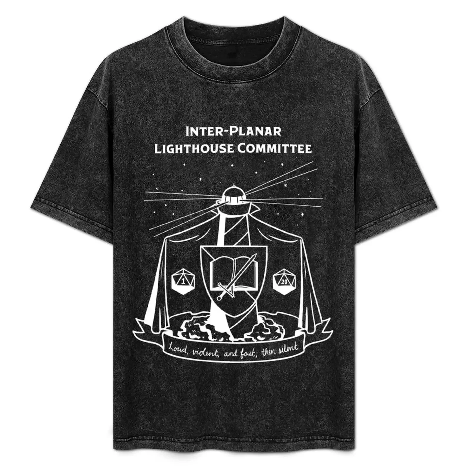 

Inter-Planar Lighthouse Committee (white lines) T-Shirt t shirts for man graphic vintage man t shirt summer T-Shirt
