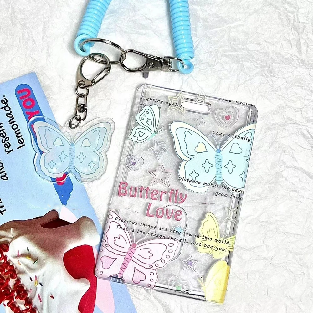 Butterfly Photocard Holder 3 inch Ins Card Case Credit ID Bank Card Photo Display Holder Bus Card Protective Case Pendant
