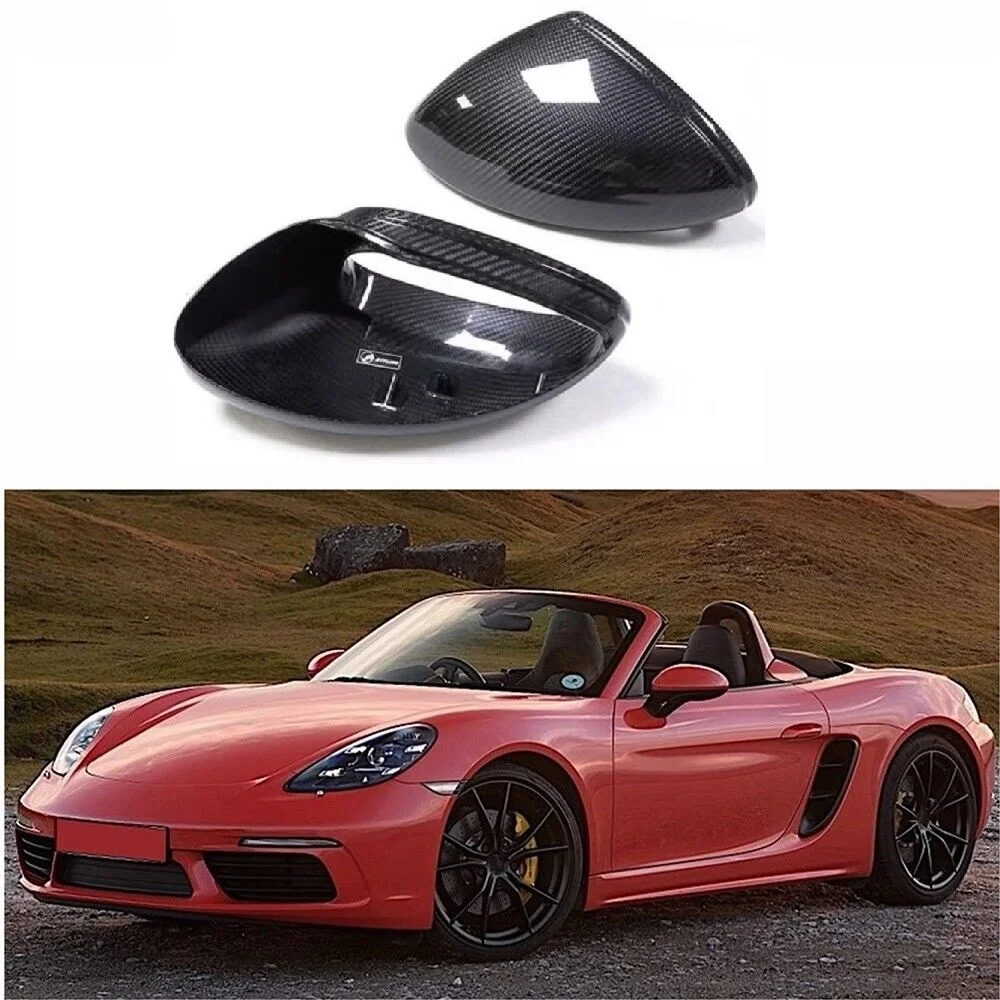 

Real Dry Carbon Fiber Car Side View Mirror Cover Replace For Porsche 718 982 Boxster Cayman 2016-2021