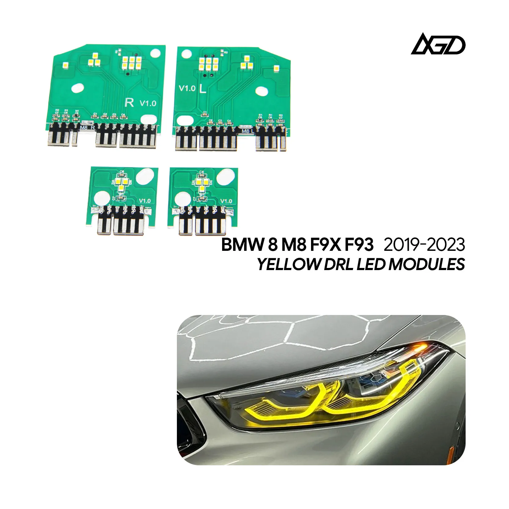 

CSL Yellow Angel Eye фара DRL плата для BMW 8 серии 2019-2023 M8 G14 G15 F91 F92 G16 840i M850i американская версия