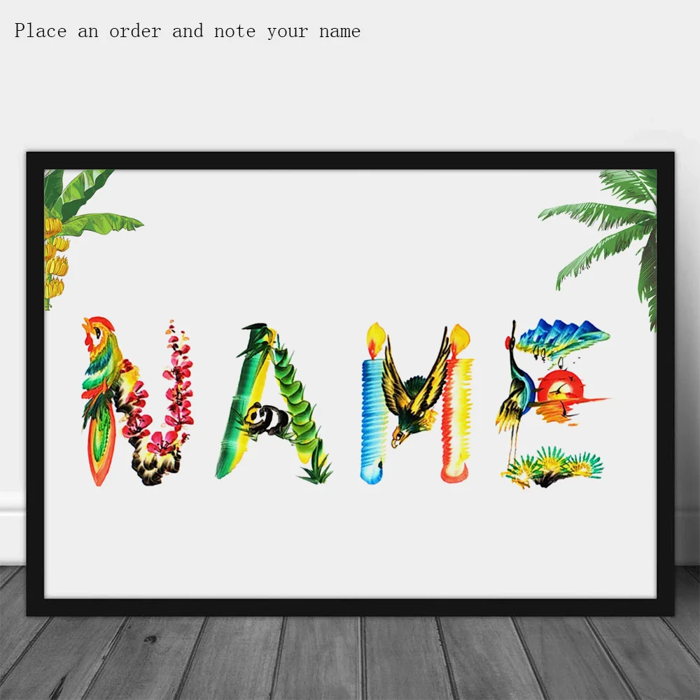 

Brand New Hand-painted Artwork, Your Name Is A Painting, The Perfect Combination Of All Kinds Of Creature Sstick Figures