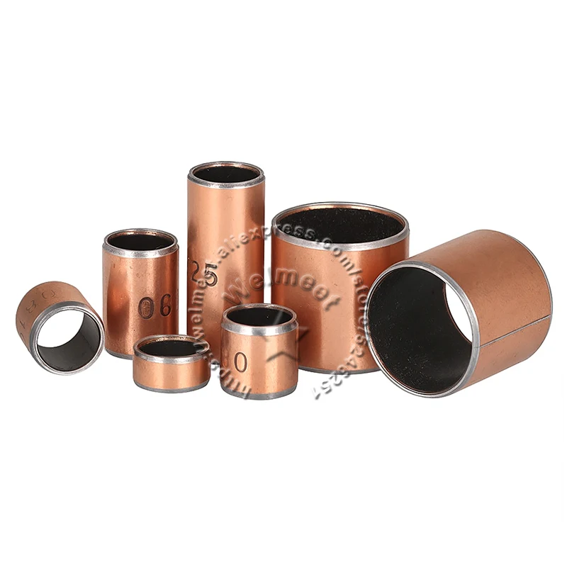 5x ID10/12/13/14mm OD12/14/15/16mm 5-40mm DU Composite Split Bushing Copper-Based Oil-Free Self-Lubricating Plain Bearing Sleeve