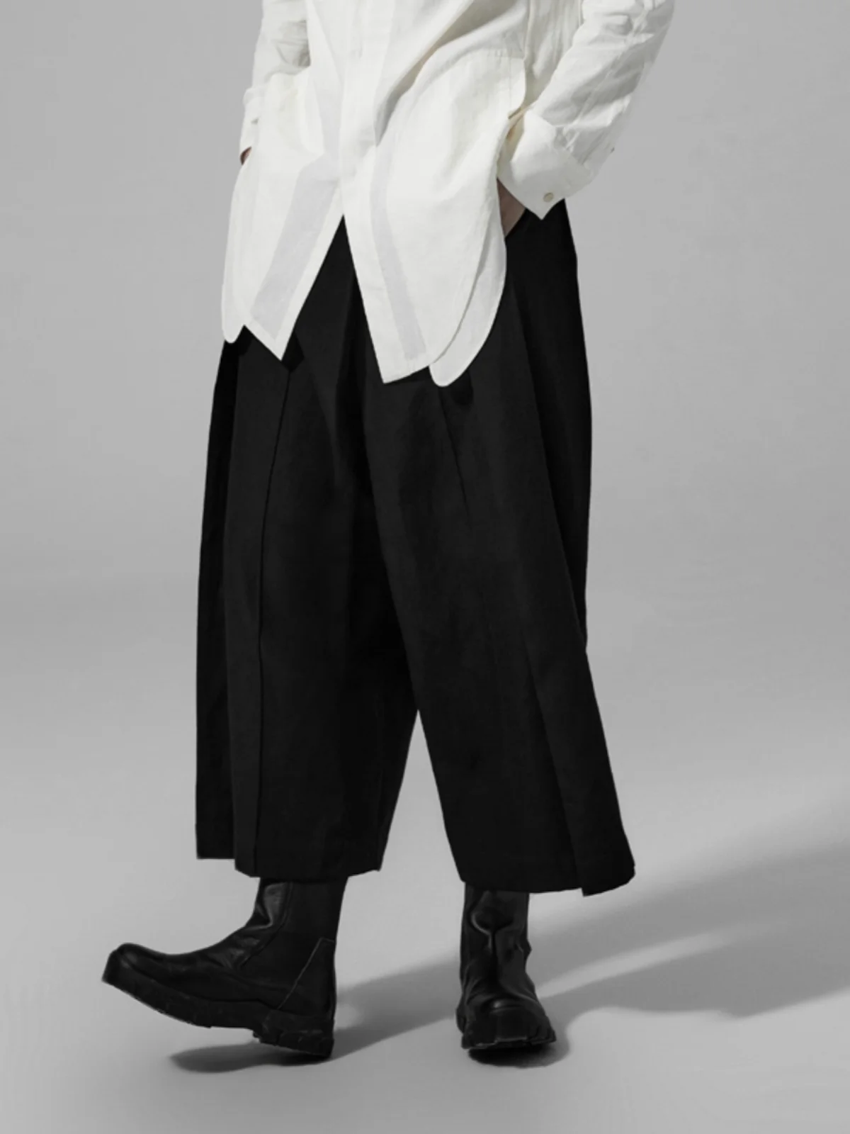 Dark Avant-Garde Style Clothes Deconstruct Japanese nine-minute wide-leg Casual Pants