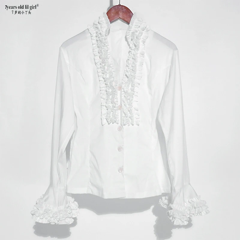 2022 camicia a maniche lunghe in cotone camicetta da ballo spagnola Flamenco donna Sexy da indossare ECA08