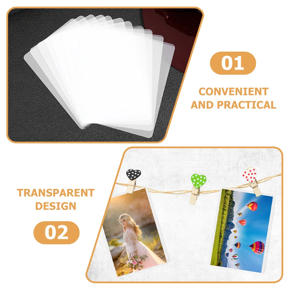 100 Pcs 3 Inch 8 Mil Waterproof Laminating Films Transparent Photo Sealing Sheets Fade Resistant Term Storage Practical