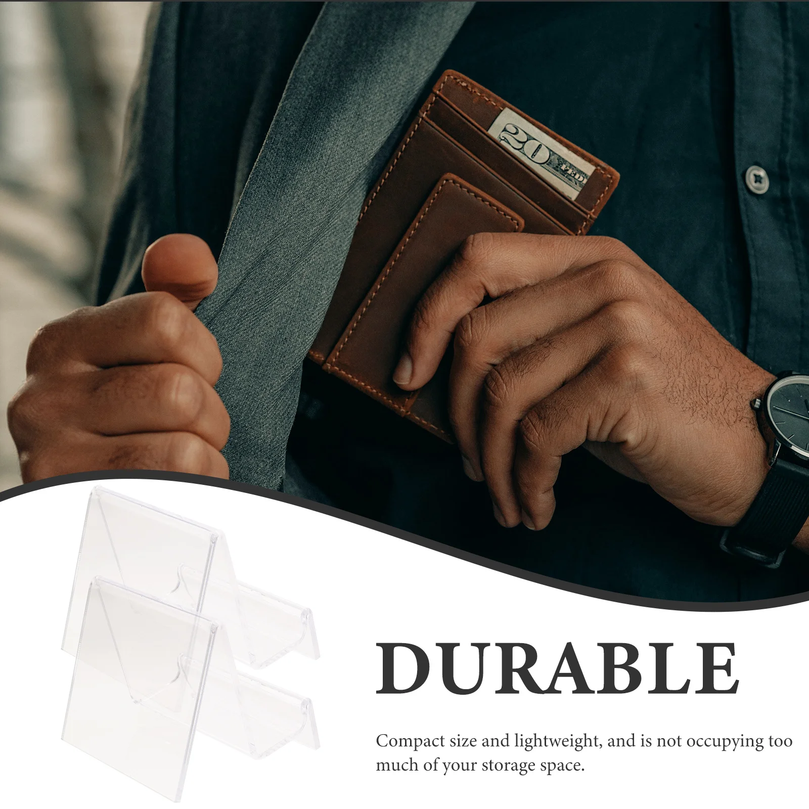 

2Pcs Display Rack Purse Display Stand Wallet Rack Acrylic Single Layer Organizer Tabletop Holder for Jewelry Glasses Home Mall