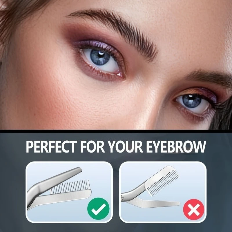 

Professional Stainless Steel Eyebrow Scissors with Comb Teeth and Tweezers-Style Tip Heavy-Duty Sharp Blades Serrated Edge