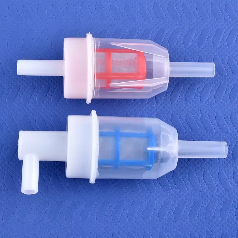 Fuel Filter 8mm Inlet/Outlet, Nylon Mesh Filter Element for/Diesel/Oil/Water, Plastic Shell Inline Replacement