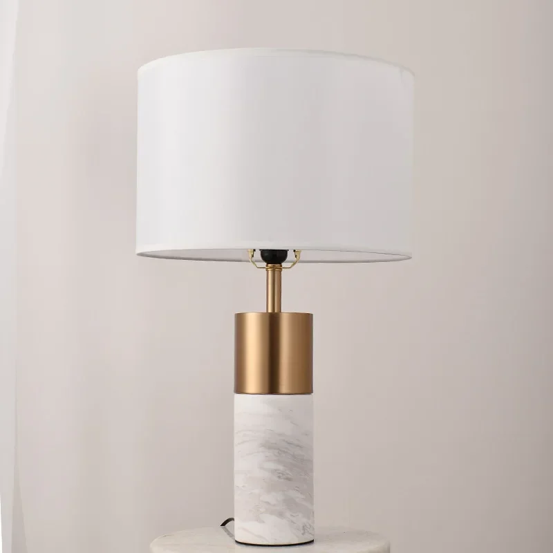 Luxo Marble Table Lamp, Desk Light, Personalidade Bedside Lamp, Retro Quarto Voltar Decoração, de alta qualidade