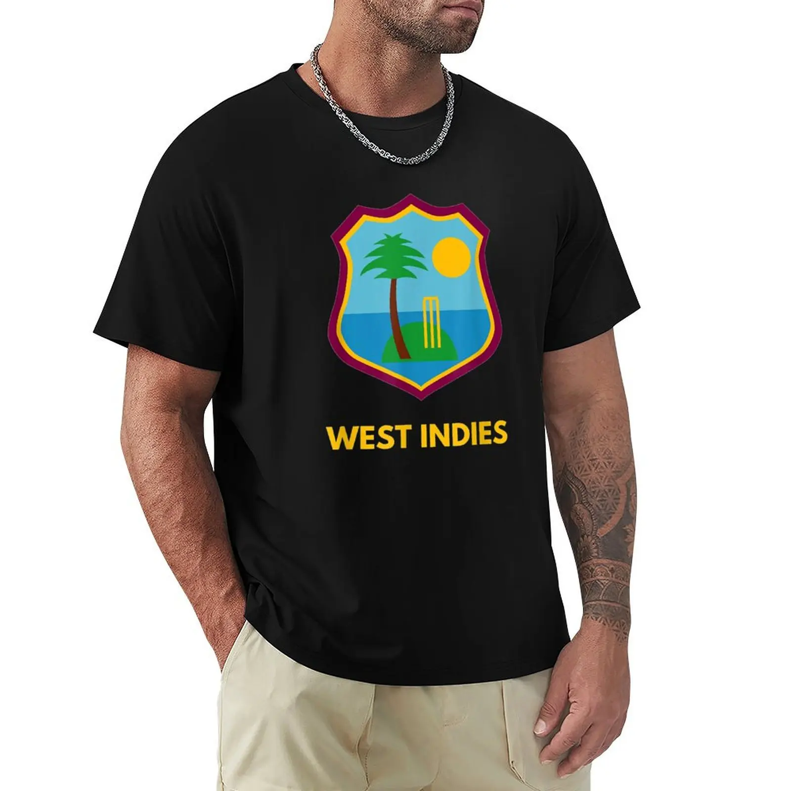

West Indies Cricket Fan Supporter T-Shirt vintage shirts graphic anime Men's cotton t-shirt