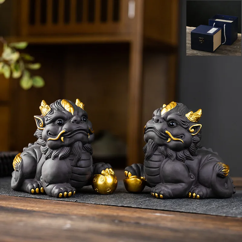 

Pixiu Ornaments Exquisite Auspicious Beast Toy Accessories Creative Light Luxury Desktop Decoration Ornaments Ready in Stock