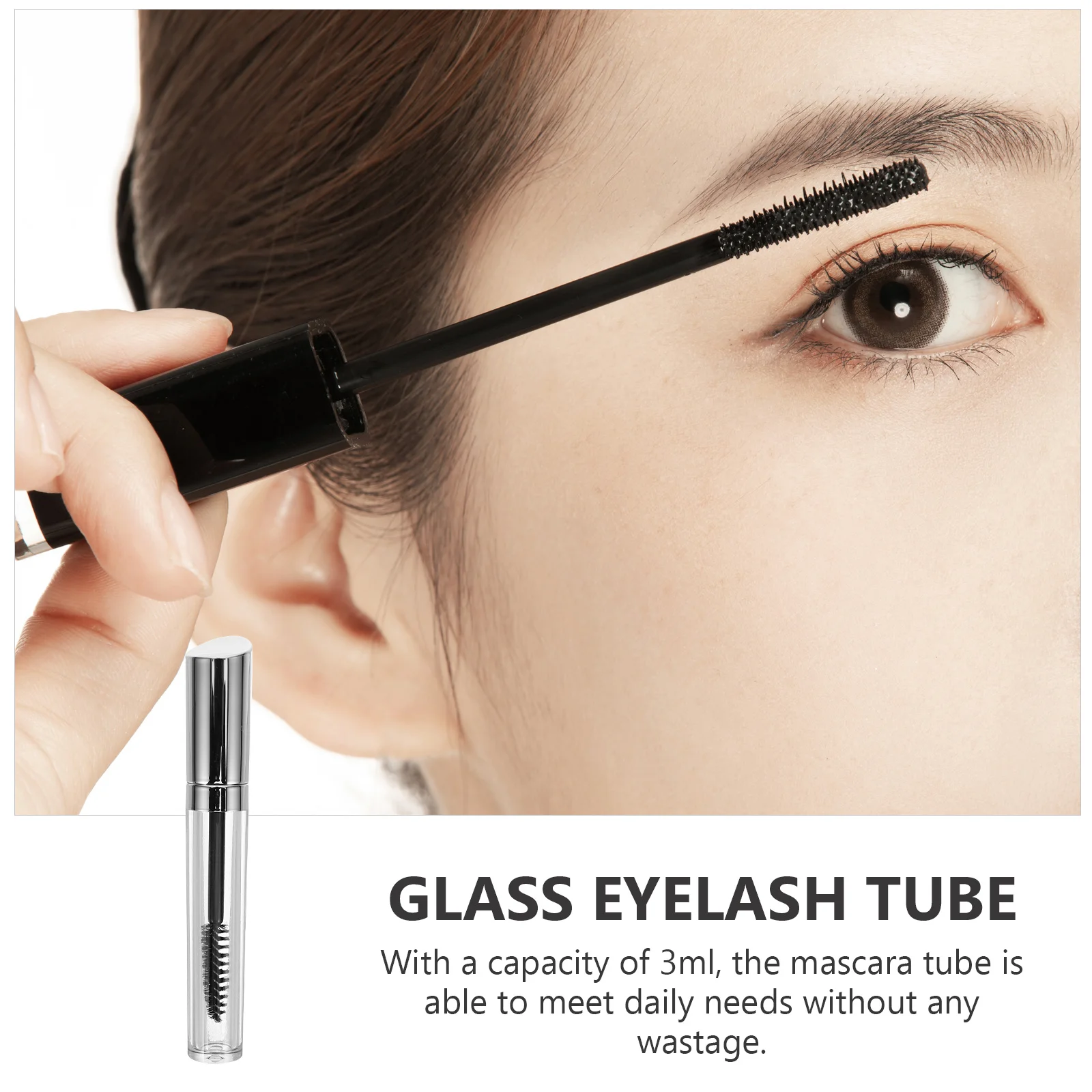 Tubo per mascara vuoto Forma rotonda trasparente Design elegante Forniture tecnologiche per ciglia ricaricabili Bottiglia contenitore per crema per ciglia portatile