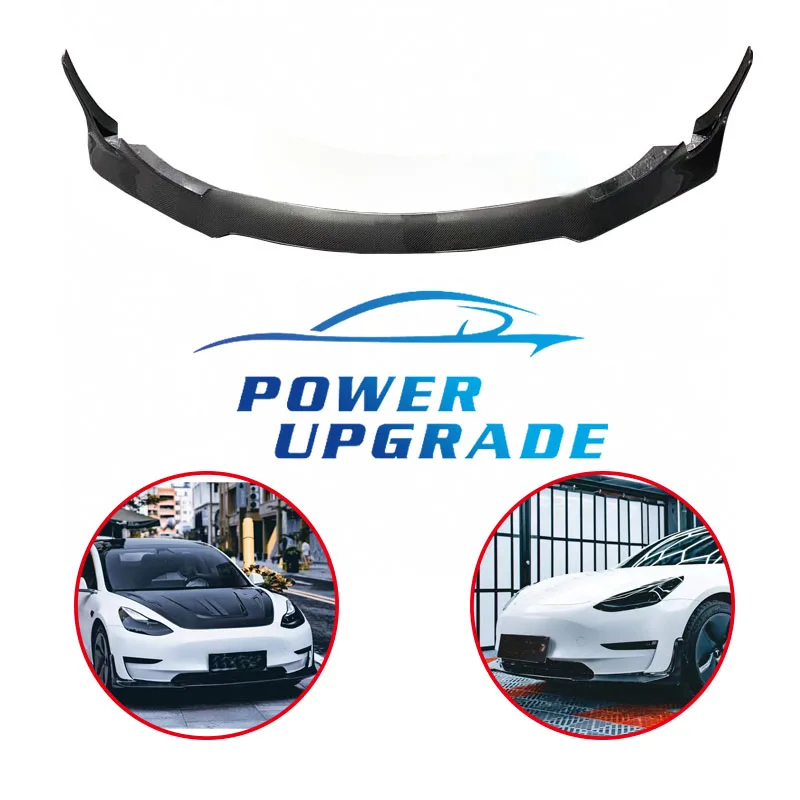 

Carbon Fiber Bumper Cover Front Lip Chin Spoiler Apron for Tesla Model Y Auto Accessorise