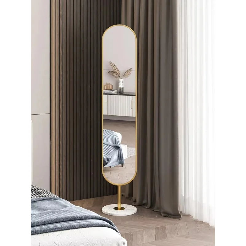 Space-saving iron light luxury mirror, narrow frame 3D frame, with storage space