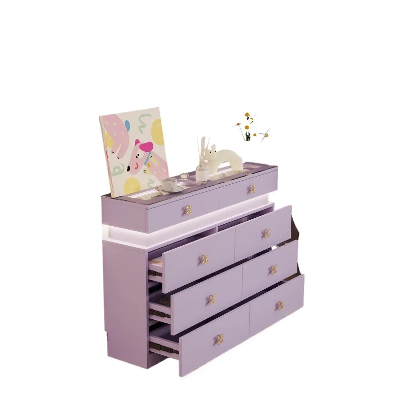 

Cream wind room storage side cabinet, light luxury multi-functional entrance cabinet storage