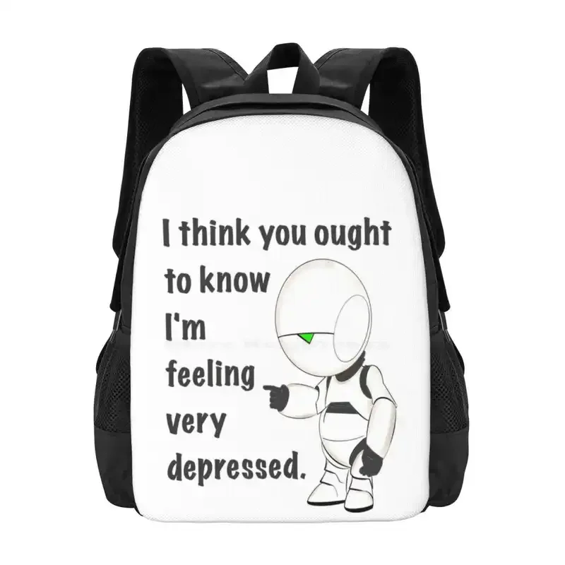 

Marvin Paranoid Android Depressed Robot Hitchhiker’S Guide Quote Hot Sale Schoolbag Backpack Fashion Bags Quote Towel Fan Art