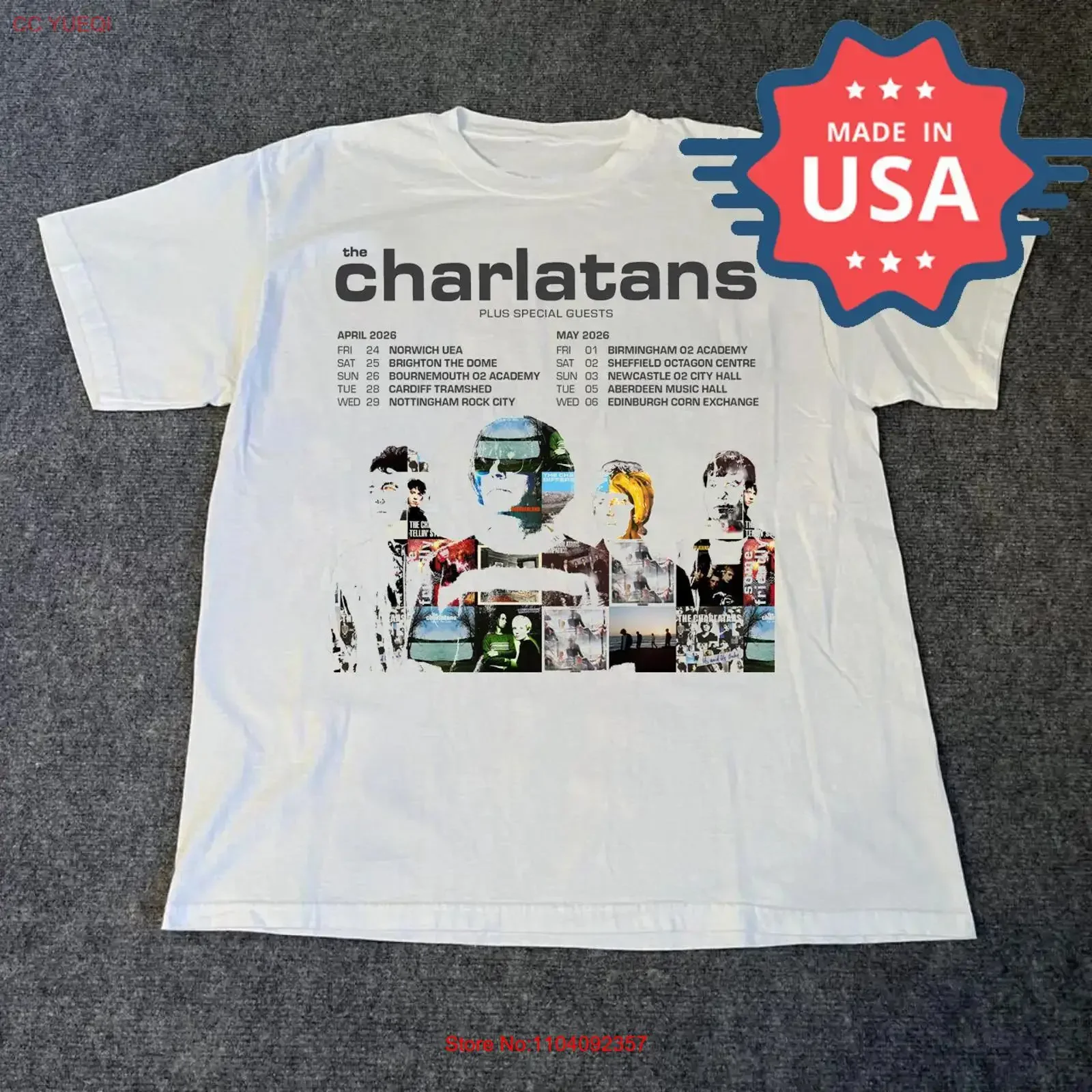 The Charlatans Announce 2026 UK Tour 1 Sided T Shirt Concert All Size SG901 vintage Washed Comfortable Unisex Soft Stylish