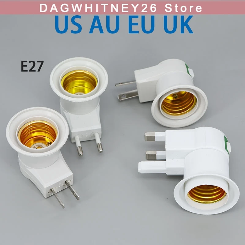 

220V US AU EU UK E27 Lamp Socket Adapter with on/off Switch Plastic Standard Screw-in Socket Outlet Converter Bulbs u