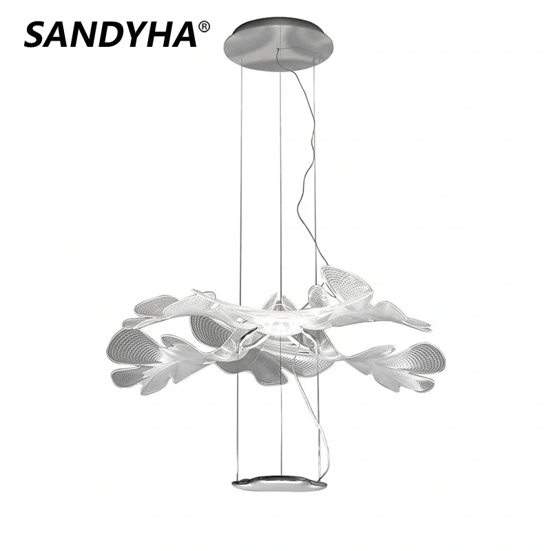

SANDYHA Modern Minimalist Pendant Lights Petal Design Led Light Restaurant Chandelier for Living Room Office Lighting Fixtures