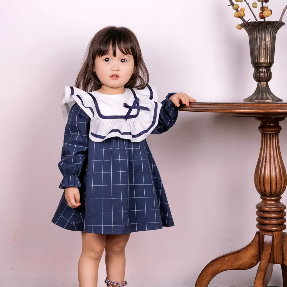 Cotton Smocking Princess  New in Baby Kids Clothes Girls Dresses Skirt Children Clothing Long Sleeve Spring Autumn Dress