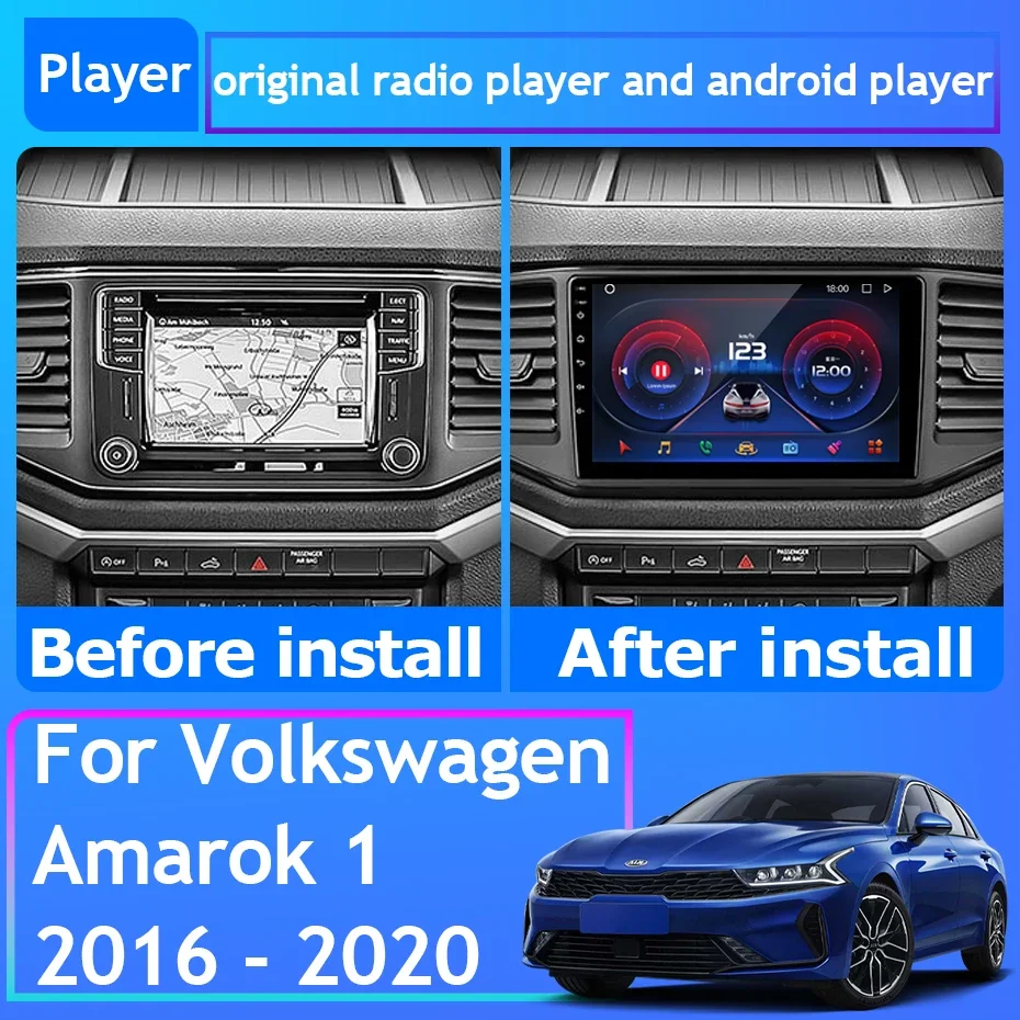 For Volkswagen Amarok 1 2016 - 2020 Car Radio Carplay GPS Navigation Android Auto Stereo 5G Wifi Bluetooth No 2din DVD