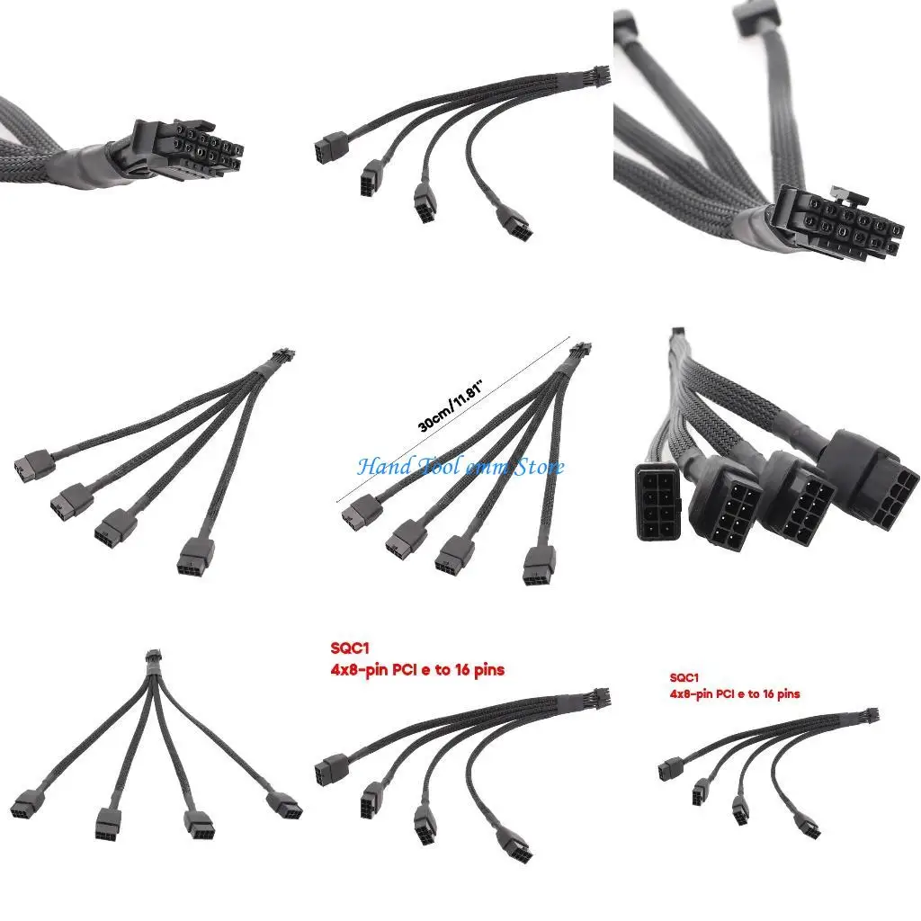 

H37F 4x8Pin to 16Pin PCIE 5.0 Adapter Line for CPU RTX4090 RTX4080 12VHPWR to 4x8Pin