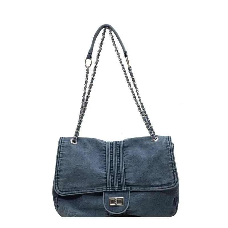 Denim Hobo Crossbody Bags For Women 2024 New Trends Purses And Handbags Multi Pockets Shoulder Messenger Bag Big Capacity Totes