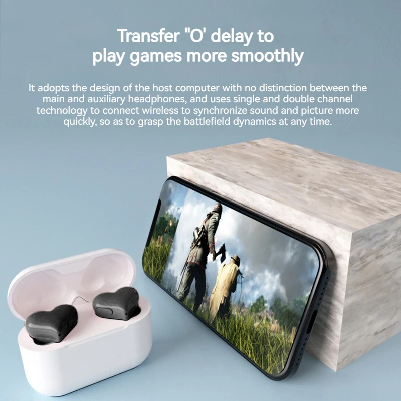 Bluetooth 5.3 Draadloze hoofdtelefoon Hartvormige oortelefoon Vrouw HiFi Muziek Hart Oordopjes Headset Mode Hoge kwaliteit Meisjesgeschenken