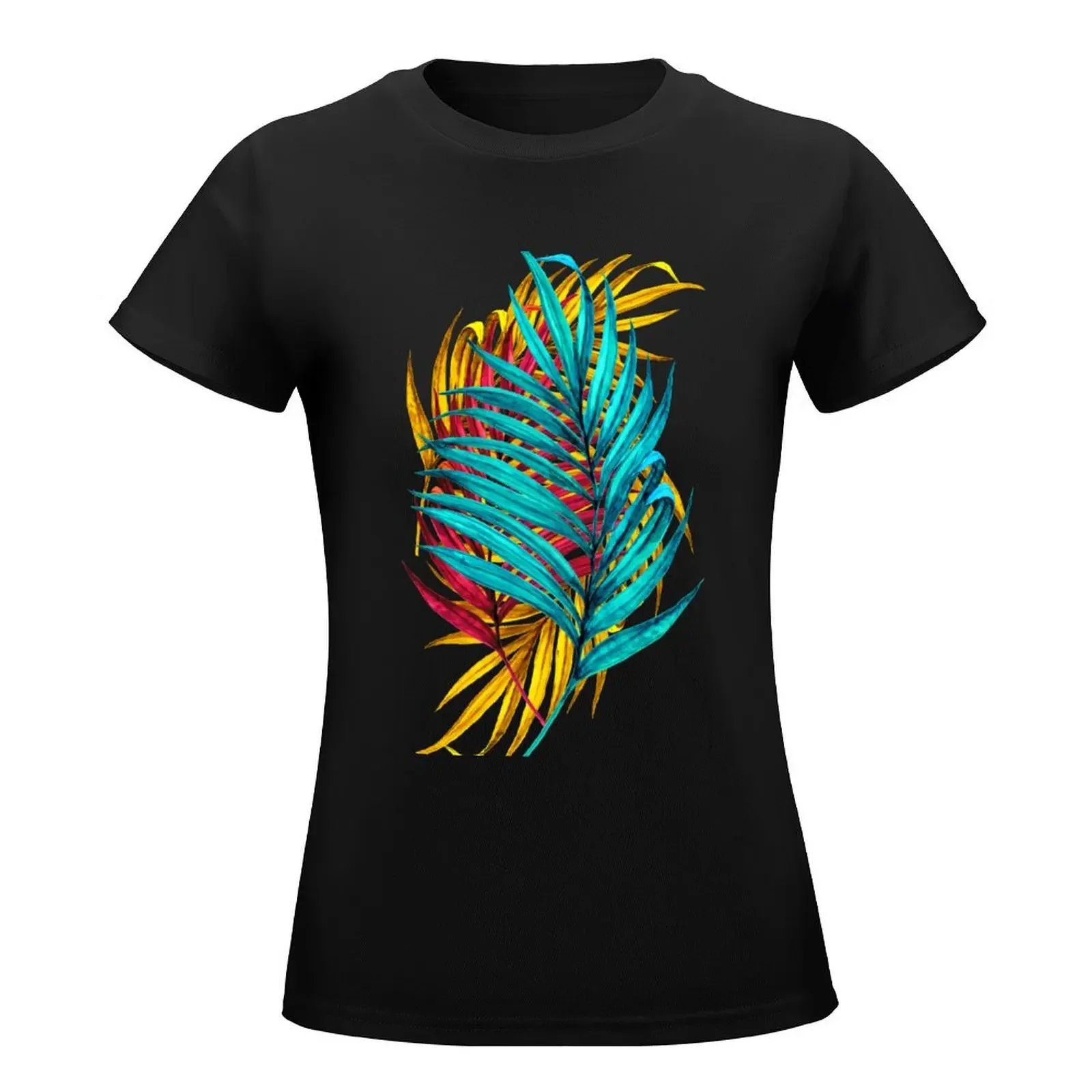 Colorful Palm Leaves T-Shirt tees shirts graphic tees cute tops t-shirts for Women loose fit