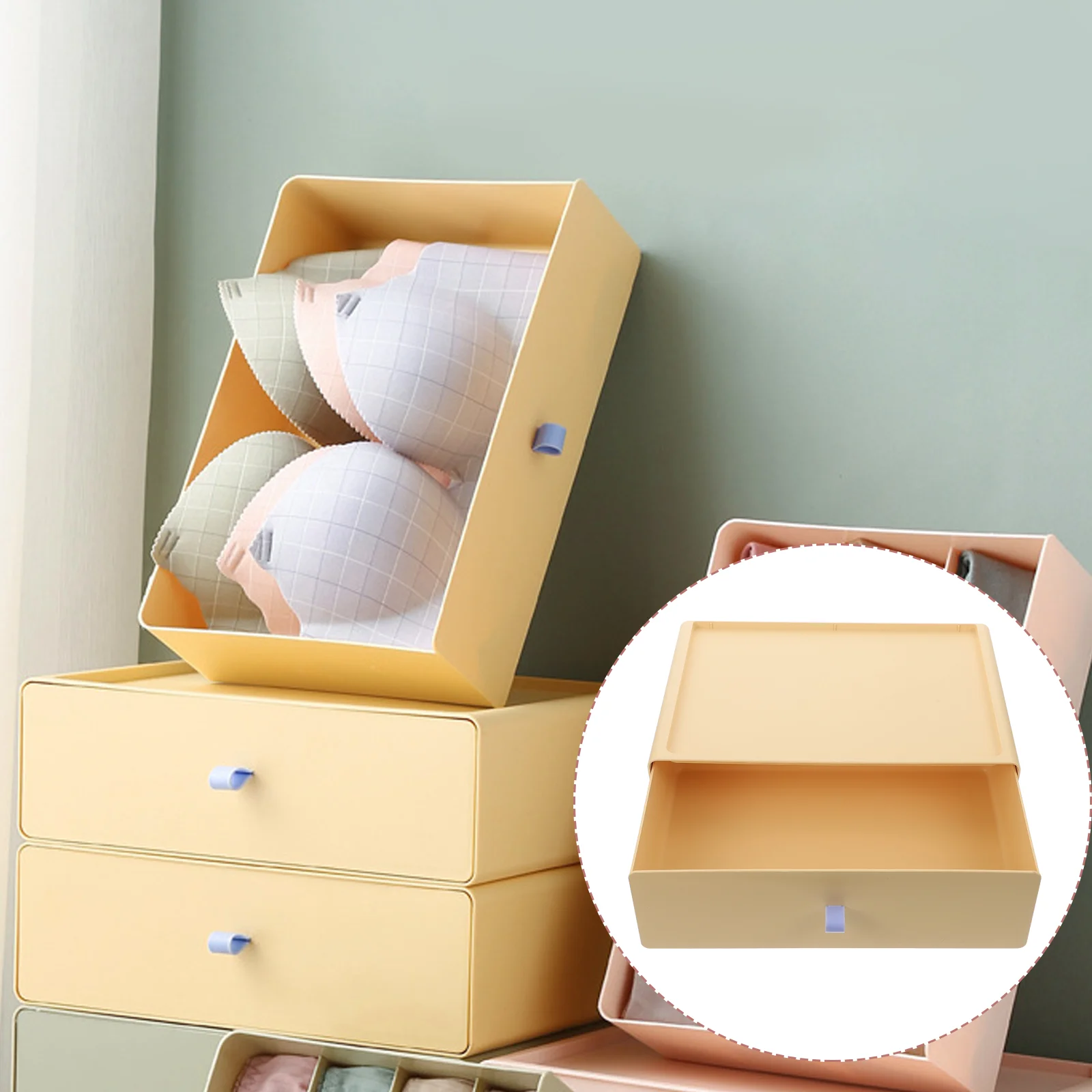 Storage Box Kid Dresser Socks Case Plastic Holder Drawer Underpants Container Type Organizer Wardrobe Office