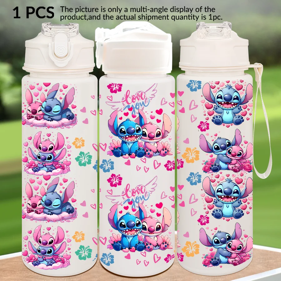 1Pc Disney, Stitch, Angel Gedrukt 23-32oz Multi-plastic Waterfles Draagbare Sport Water Cup Verjaardagscadeau