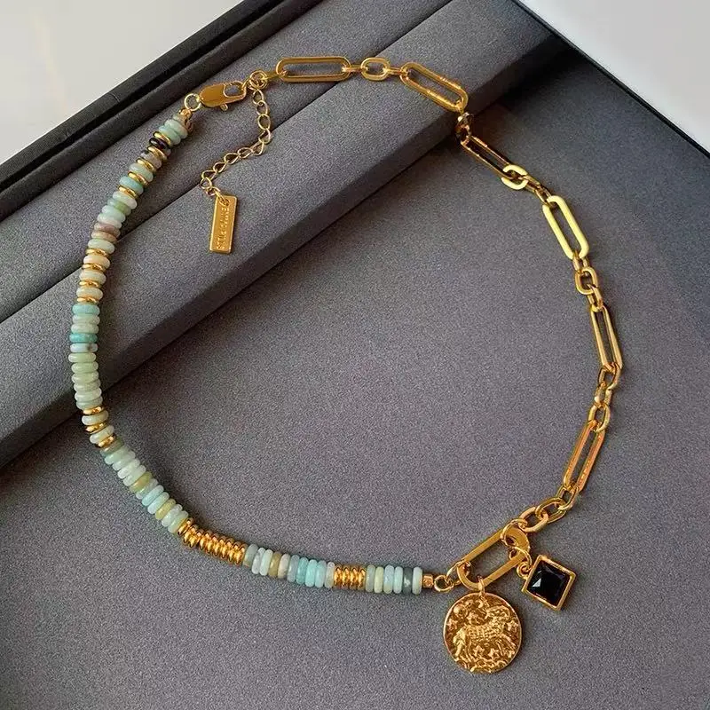 

Ожерелье с 12 созвездиями, позолоченный знак зодиака, подвески, подвески, колье из натурального камня, расшитое бисером для ювелирных изделий, подарок