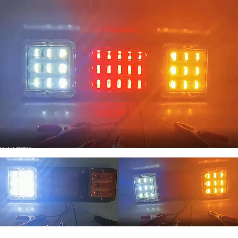 2 pcs 12/24V Truck led Rear Taillight Trailer Stop Brake Reversing Fog Lamp Flow Steering Lorry Caravans Campers ATV.