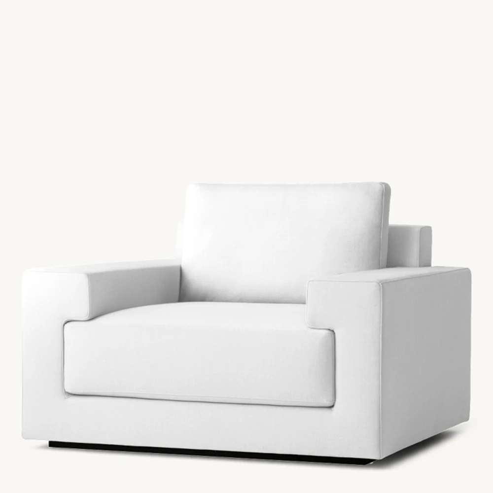 ！@Square Design Elegant Luxury Living Room Furniture Comfy Sculptural Geometric Form Single Sofa Chair Wholesale Price
