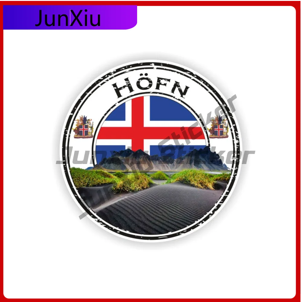 

Hofn Iceland Seal Sticker Round Durable Vinyl Decal For Truck Helmet UV Resistant Decoration Auto Accessories Exterior Vinyl