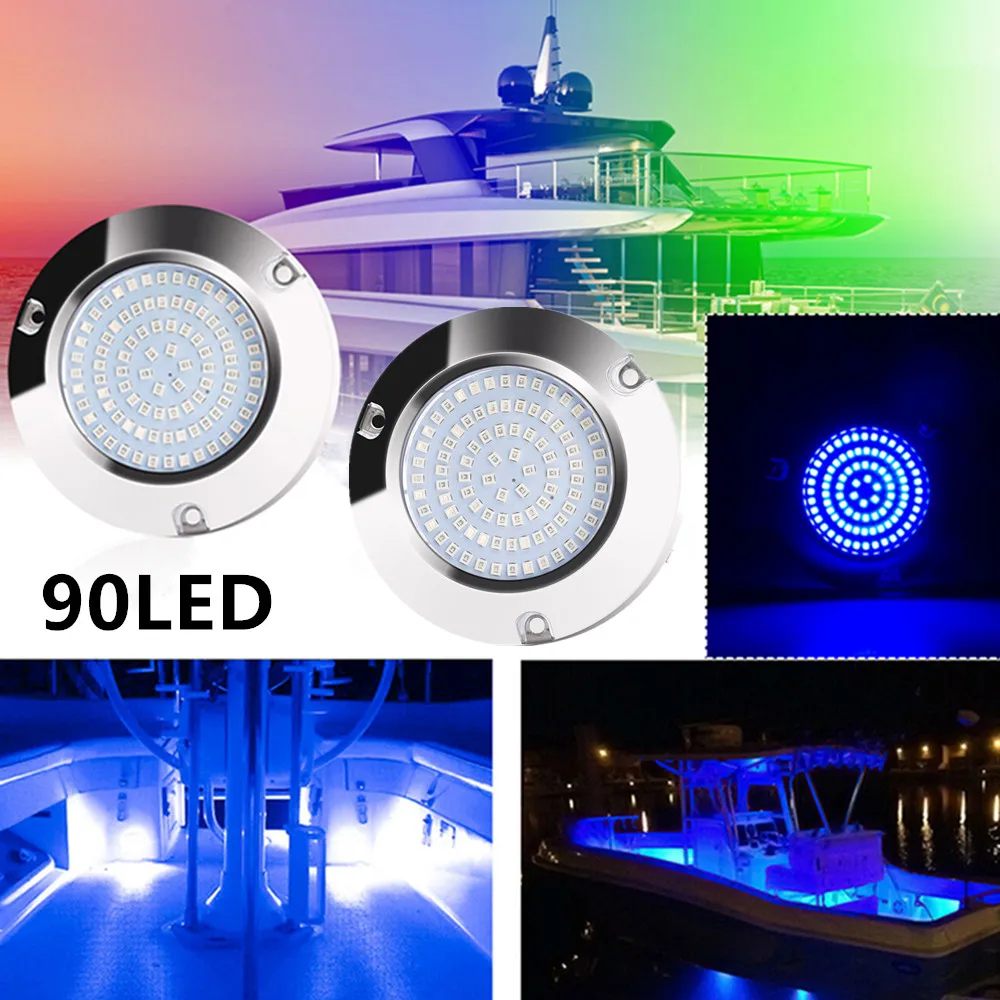 2PCS 12-24V Yacht Underwater Light Blue White Green Red LED Transom Stern Anchor Navigation Light for marine  boat  caravan RV