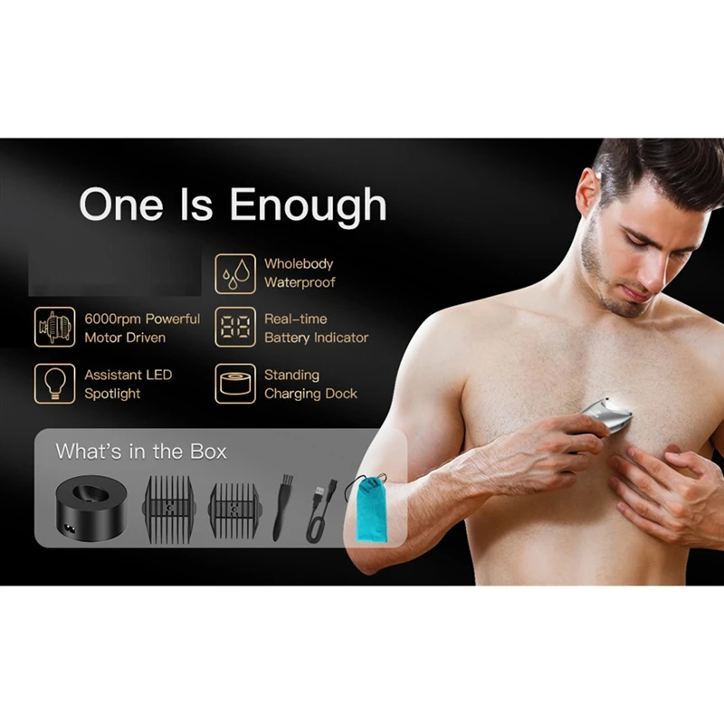 Trimmer Beard for Man Shaver Homme Beard Shaper Armpit Chest Hair Trimmer Professional Barber LED Display-SPMI