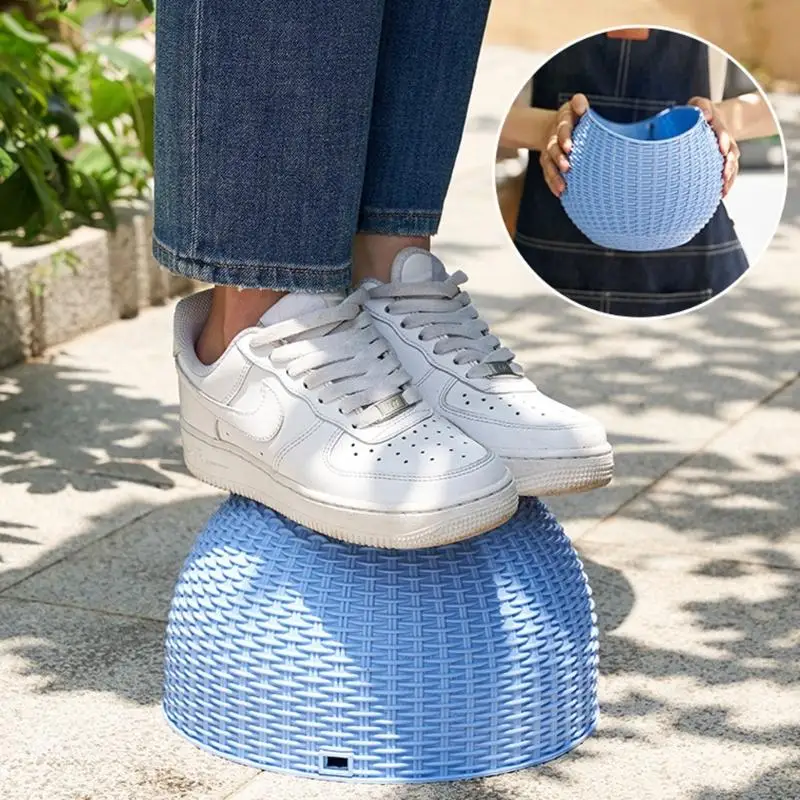 Rattan Pattern Hanging Planter Flower Basket Pot for Indoor Outdoor Plant Holder 