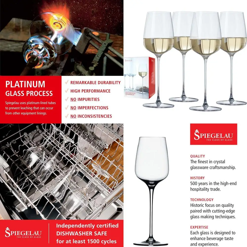 

Elegant Crystal White Wine Glasses Set, 4-Piece, Lightweight & Sleek Design, Ideal for Weddings, Birthdays, Home Bar, and Hostin