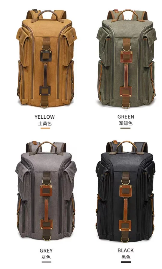 casual Retro Backpack canvas Large capacity travel bag computer case Outdoor Mountaineering Bag  waterproof