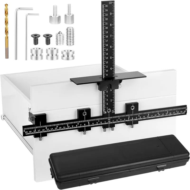 

Punch Locator Drill Guide Set for Cabinet Door Handle Installation Precision Hole Opener Woodworking Jig Tools for Drilling