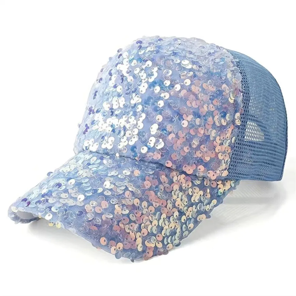 Корейская бейсболка с блестками Blingbling, блестящая солнцезащитная кепка с пайетками, регулируемая, для выступлений, свадебная