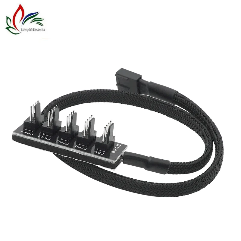 

Braided Power Cable 1 to 5 / 4 Pins TX4 PWM CPU Cooler Computer Chassis Cooling Fan Hub Splitter Adapter Wire 39cm 40CM for PC
