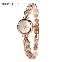 Reloj de pulsera con diamantes de imitación de aleación para mujer, reloj de lujo, reloj de pulsera de cuarzo informal, femenino