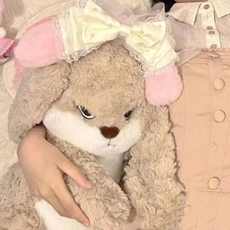 

Floppy-Ear Rabbit Plush Pillow - Adorable Cute Bunny Stuffed Toy Snuggly Sleeping Aid and Gentle Comfort Doll for Cuddles