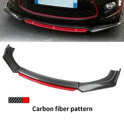 4PCS Universal Car Front Bumper Lip Body Kit Spoiler Canard Splitter Diffuser Red White Carbon Fiber Front Lip Chin Bumper
