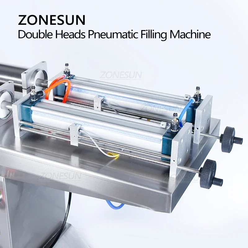 ZONESUN ZS-YTFS2 Semi Auto Liquid Filling Machine With Standing Table Detergent Chemical Juice Oil Eliquid Pneumatic Piston